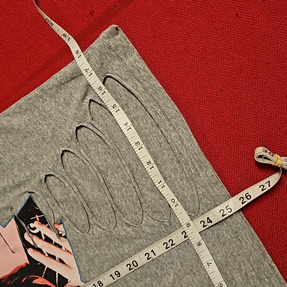 David Bowie distressed gray short sleeve graphic tee Small Ziggy Stardust - Picture 6 of 7